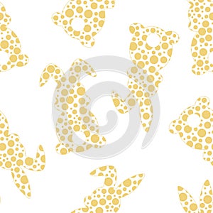 Seamless pattern easter bunny silhouettes vector illustration